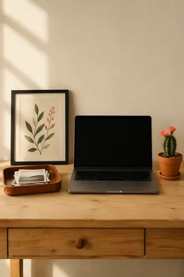 Organized Minimalist Home Office Desk
