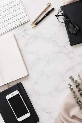 Organized Minimal Home Office Desk Flat Lay