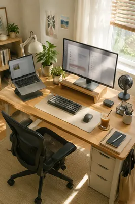 Bright Organized Home Office Desk Workspace