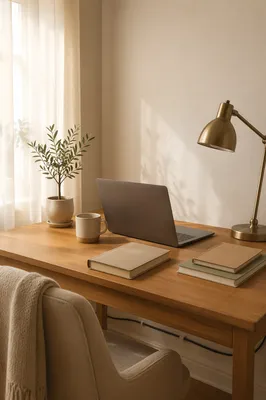 Peaceful Organized Home Office Desk
