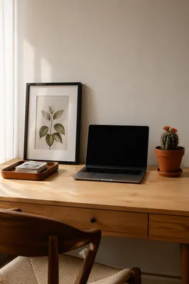 Minimalist Organized Home Office Desk Setup