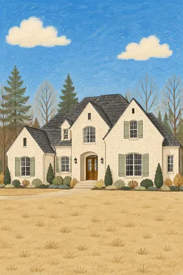 Modern Suburban House with Arched Entry