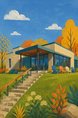 Modern Community House on Sunny Hillside
