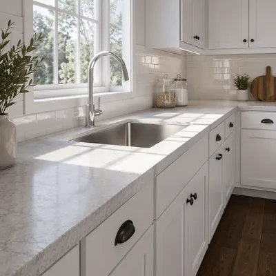 Bright Modern Kitchen With Quartz Countertop