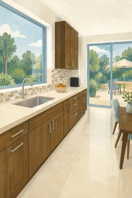 Bright Modern Kitchen with Garden View