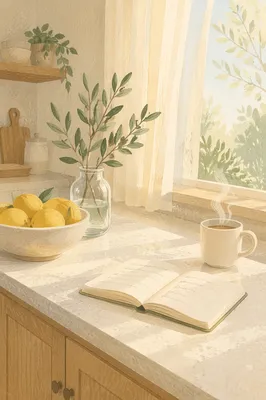 Bright Modern Kitchen Countertop with Lemons