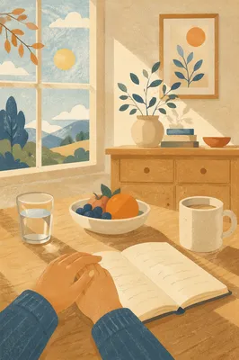 Bright Modern Kitchen Counter Morning Scene