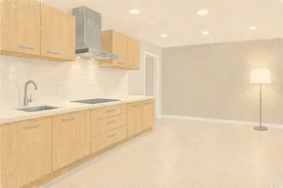 Bright Modern Kitchen With Clean Countertop