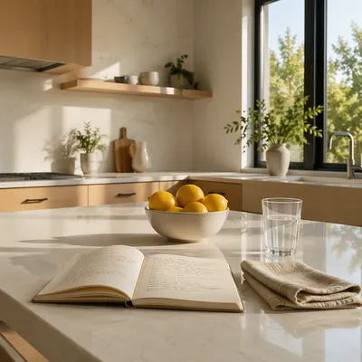Bright Modern Kitchen with Clean Quartz Countertop