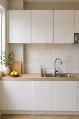 Bright Modern Kitchen Countertop Interior Scene