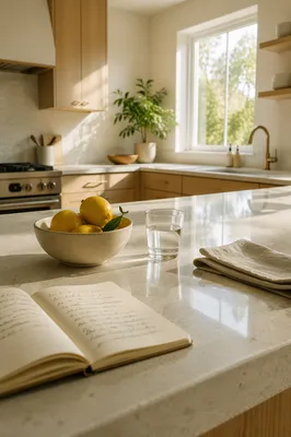 Bright Modern Kitchen with Clean Quartz Countertop