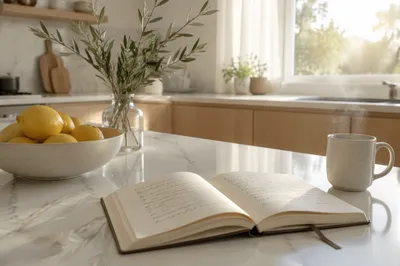 Bright Modern Kitchen Countertop With Morning Light