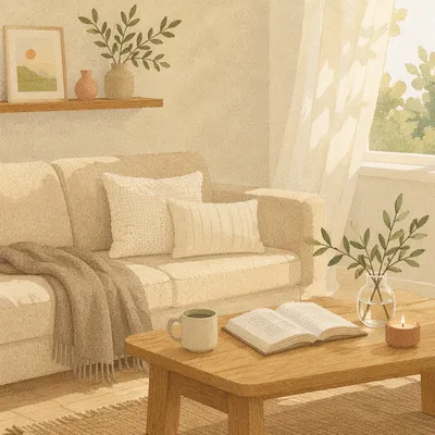 Peaceful Modern Living Room for Quiet Reflection