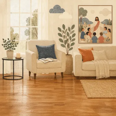 Bright Modern Living Room with Cream Lounge Chairs