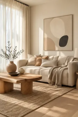 Modern Greige Sofa Living Room Interior