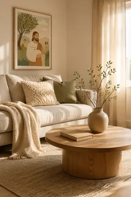 Calm Modern Living Room with Greige Sofa