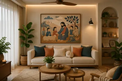 Modern Teal Sofa Living Room Interior