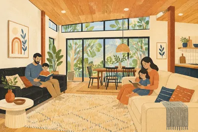 Modern Open Plan Living Room Interior