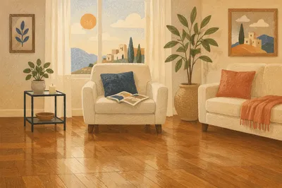 Airy Modern Living Room With Cream Chairs