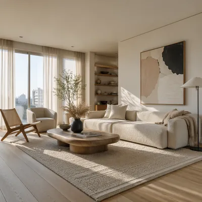 Modern Cream Sofa Living Room Interior