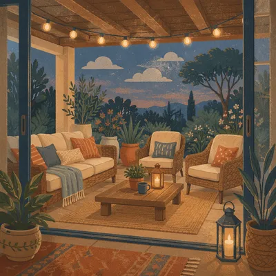 Cozy Evening Patio Lounge Retreat