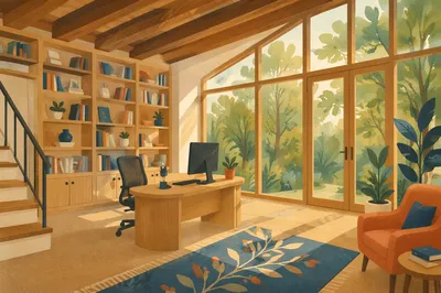 Modern Staircase Home Office Interior