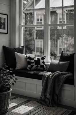Cozy Rainy Day Window Seat Reading Nook