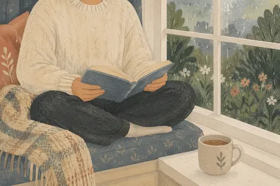 Cozy Rainy Day Window Seat Reading