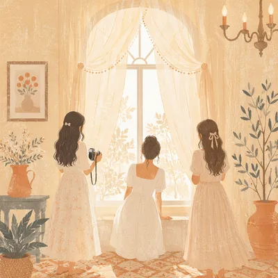 Morning Light Through Arched Window Curtains