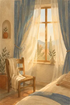 Morning Light Through Bedroom Window Curtains
