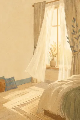 Morning Light Through Bedroom Curtains