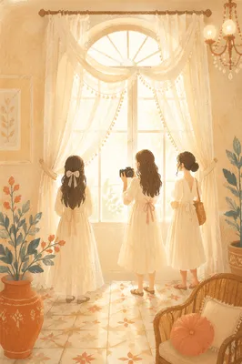 Morning Light Through Vintage Arched Window