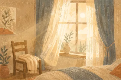 Morning Light Through Bedroom Curtains
