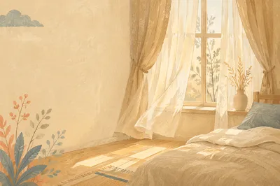 Morning Light Through Bedroom Curtains