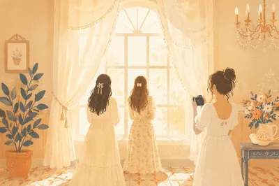 Morning Light Through Vintage Arched Window