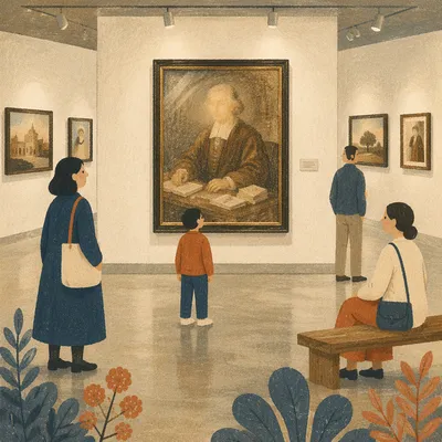 Quiet Contemporary Gallery with Framed Paintings