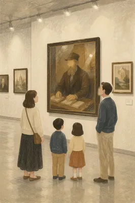 Quiet Contemporary Gallery with Framed Paintings