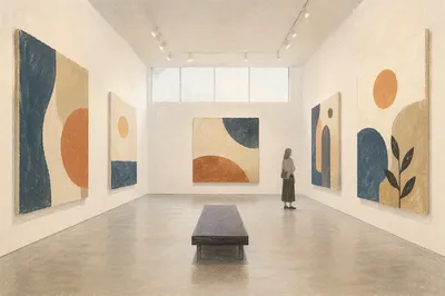 Serene White Art Gallery Interior Exhibit