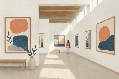 Serene White Art Gallery Interior Exhibit