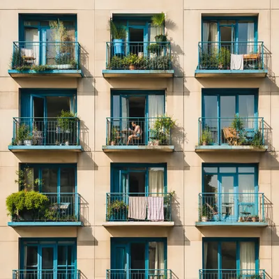 Small Balcony Garden Apartment Facade