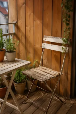 Cozy Small Balcony Garden With Vintage Chair
