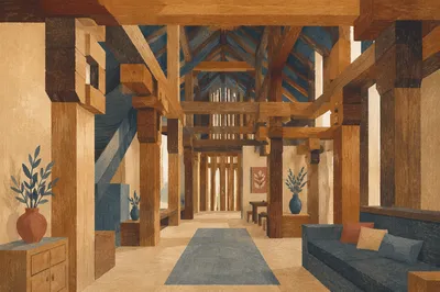 Rustic Modern Barn Conversion Timber Interior