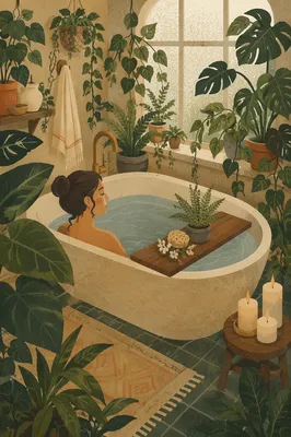 Tranquil Spa Bathroom With Freestanding Tub