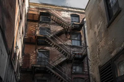 Urban Brick Building Fire Escape Study