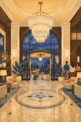 Grand Chandelier Hotel Lobby Entrance