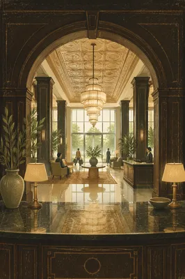 Grand Chandelier Hotel Lobby Entrance