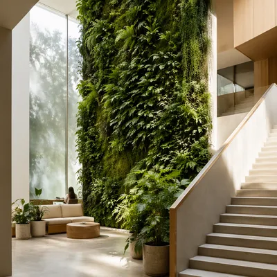 Serene Indoor Vertical Garden Atrium Design