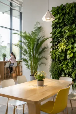 Modern Indoor Living Plant Wall Interior