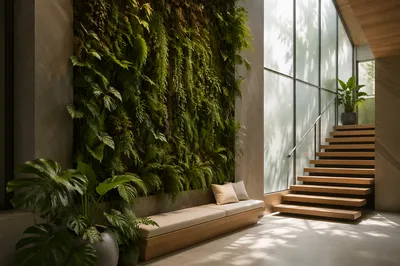 Serene Atrium with Indoor Vertical Garden