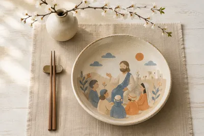Serene Japandi Dining Nook Still Life